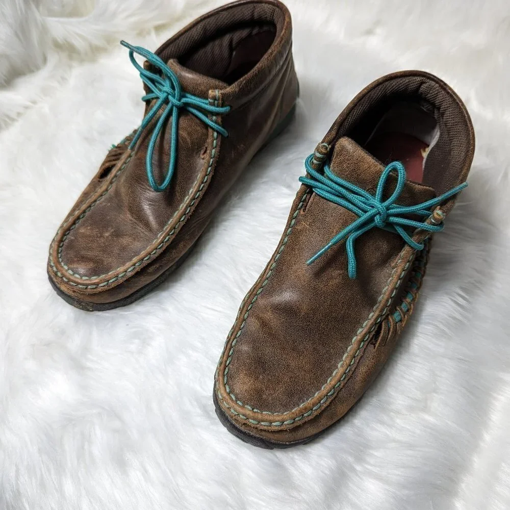 Twisted X woman's Handcrafted Cowgirl Lace-up Chukka Brown color Size 10 M - Picture 1 of 13